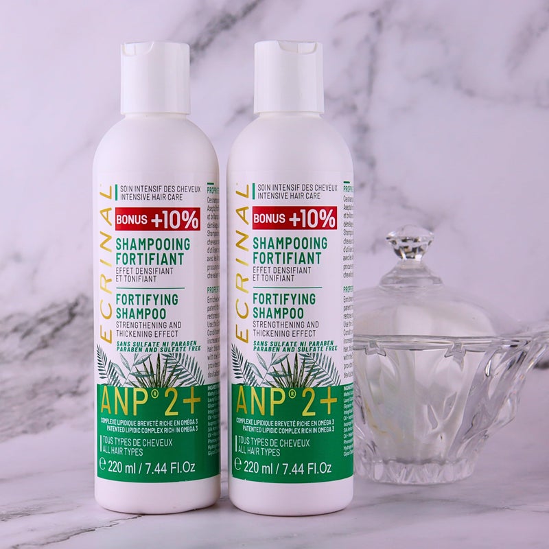 Ecrinal Sulfate-Free Fortifying Shampoo with ANP2+ for Strong, Shiny Hair â€“ Restores Volume, Suppleness, and Resistance to Dull, Weak, and Tired Hair â€“ Ideal for All Hair Types and Hair Loss - Image 3